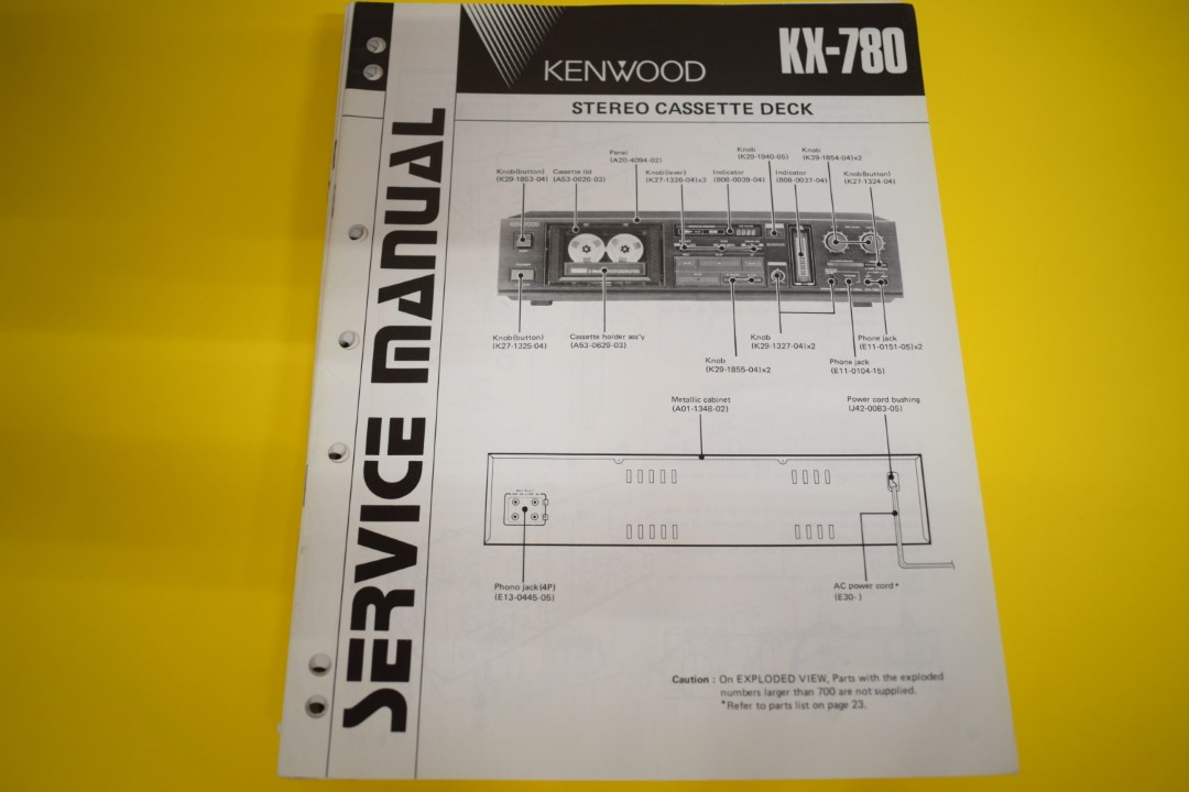 Kenwood KX-780 Cassette Deck Service Manual  			